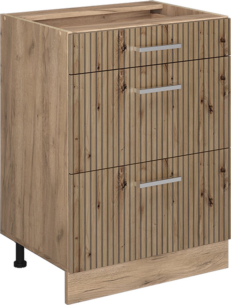 Vicco R-Line Keukenonderkast – 60 cm met laden, zonder werkblad Artisanaal eiken