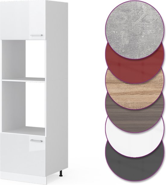 Vicco Armoire à micro-ondes R- Line, Wit/ Wit, 60 cm
