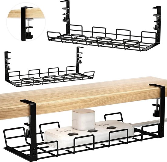 Kabelgoot Bureau 2 Stuks Kabelmanagement Geen Boor Kabelorganizer Bureau Cable Management Tray Ultra Stevig Kabelmanagement Bureau Om Bureau Kabels Op Orde Te Houden Kantoor En Thuis