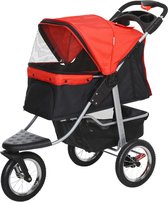 PawHut - Hondenbuggy - met 3 wielen - Opvouwbaar - tot 10 kg