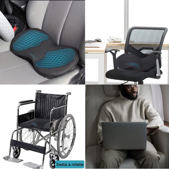 Coussin de siège de voiture universel, coussin en mousse à mémoire de forme pour soutien du dos, lavable et respirant, noir