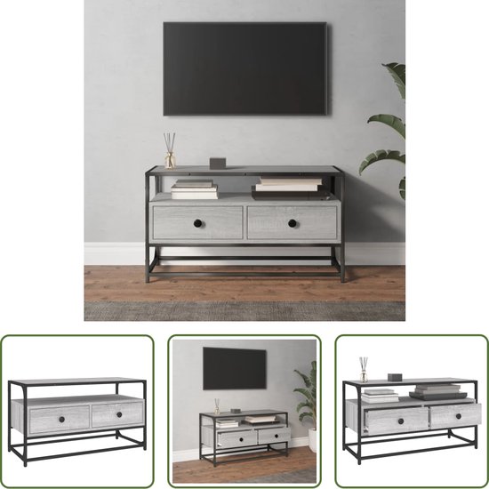 Foto: The living store tv meubel grijs sonoma eiken 80 x 35 x 45 cm trendy en praktisch duurzaam materiaal