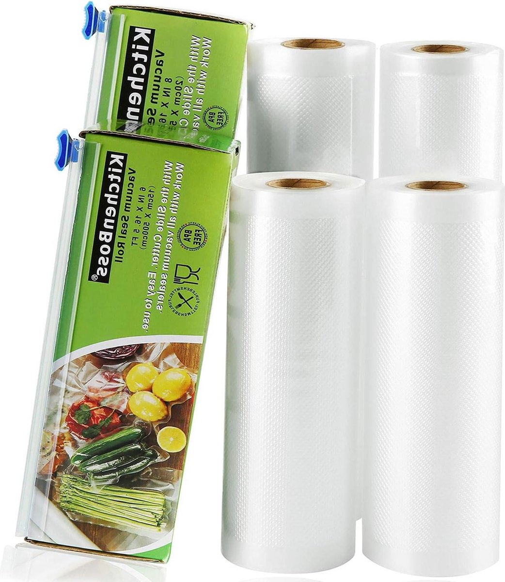 15 cm x 5 m - 20 cm x 5 m Vacuümzakken 4 rollen - 20 m met snijdozen BPA-vrij
