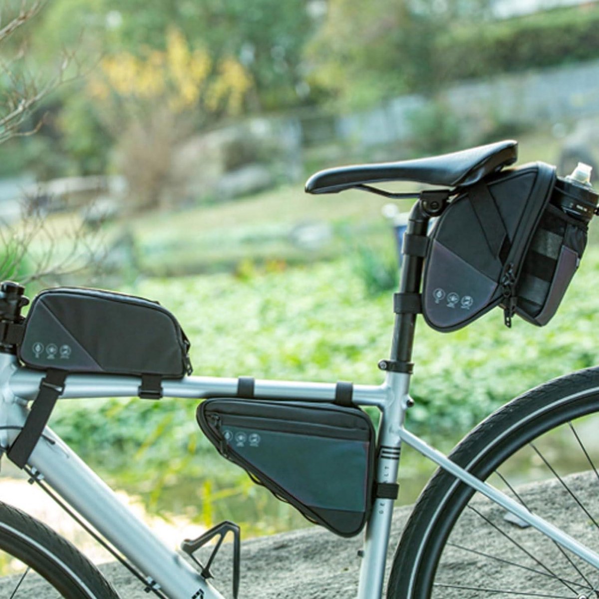 15 L Fiets Zadeltas Waterdicht - Krasbestendig - Reflecterende Flessenhouder - Zadel voor MTB Racefiets - Vouwfiets Outdoor Fietsen - Zwart