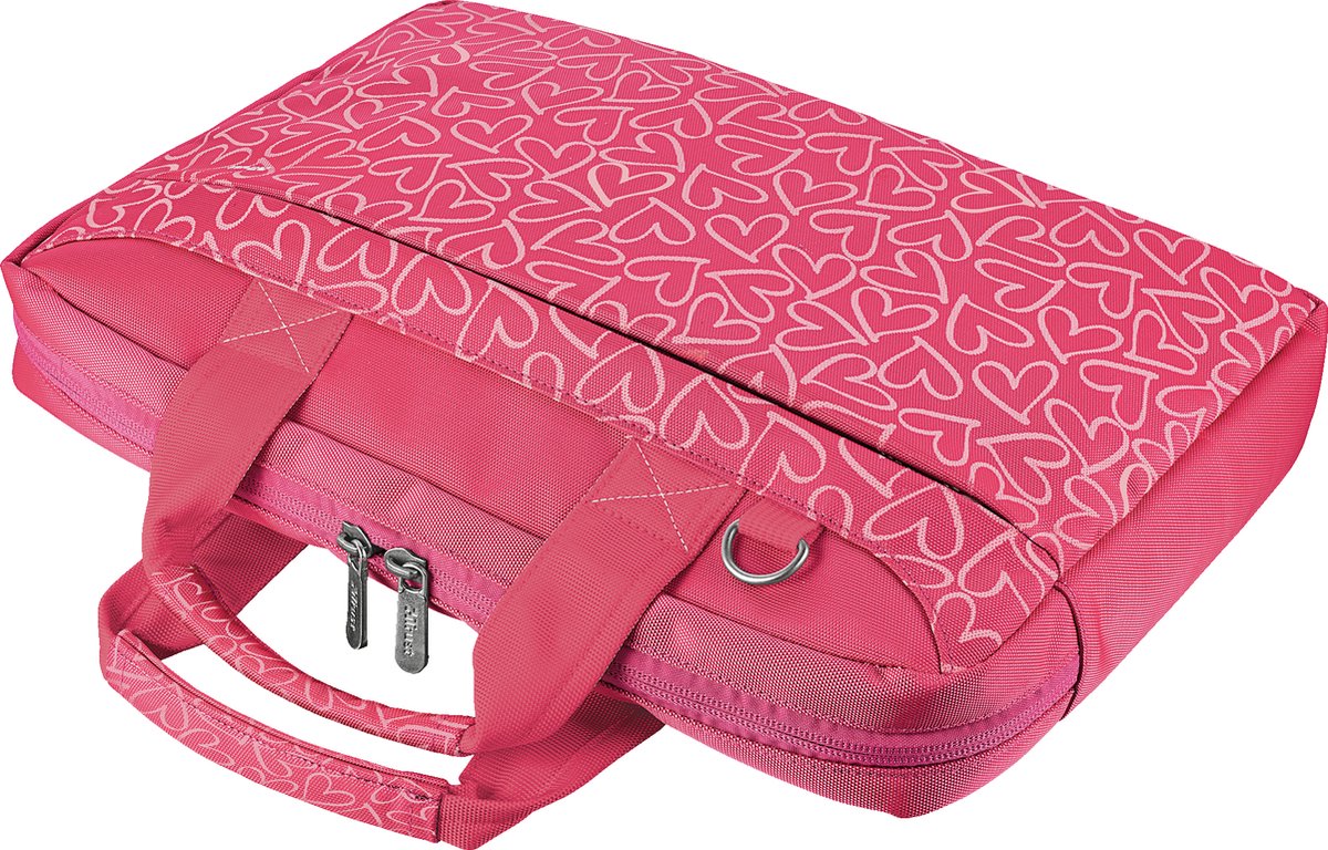 Bari Carry Bag for 13.3" laptops - pink hearts