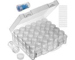 Diamond Painting Accessoires - Opbergkoffer - 30 rasters - Plastic Opbergdoos - Diamantschilderaccessoires - Schokbestendige Containerpotten - Sieraden - Kralen - Ringen - Glitter steentjes Diamond Painting Accessoires