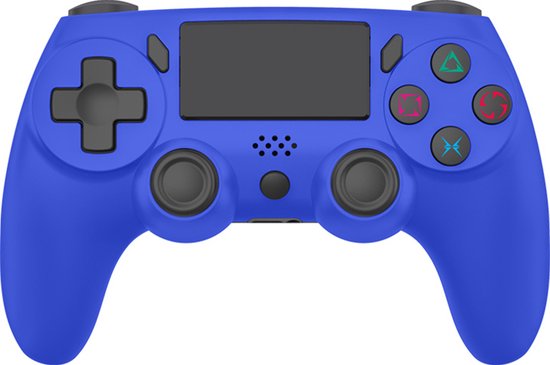 Ntech PS4 Controller Geschikt voor PS4 en PS3 - ps4 game controller Draadloos P47 - Blauw - Audio Jack Input - Touch Sensor - Dual Trilmotoren Draadloze Controller