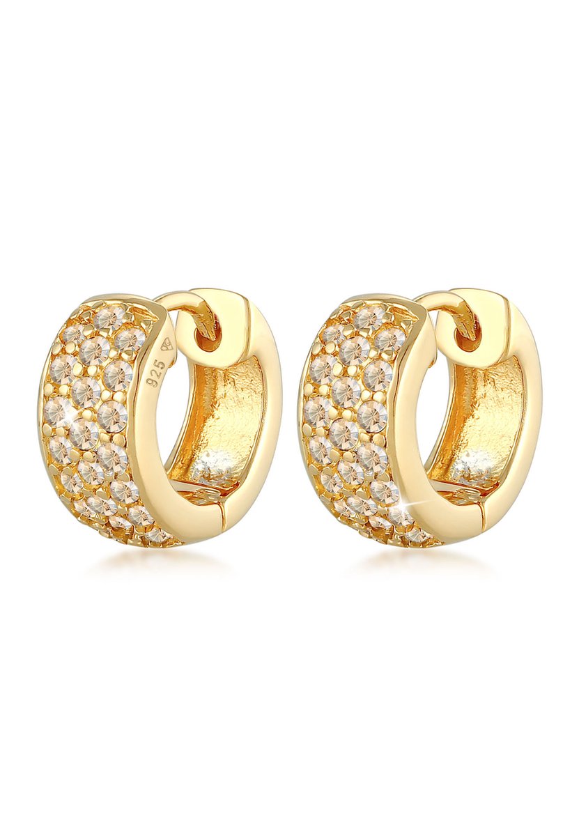 Elli Dames Oorbellen Dames Elegant met kristallen in 925 Sterling Zilver verguld