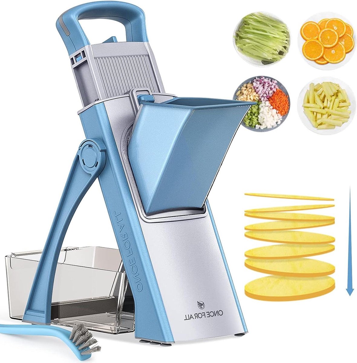 Mandoline Groentesnijder Veg Chopper 4 snijmodi instelbare diktes snijmachine dobbelsteen hakmolen Julienne Chip Groenten Aardappelen Wortel Tomaat Komkommer. tomaten spiraal