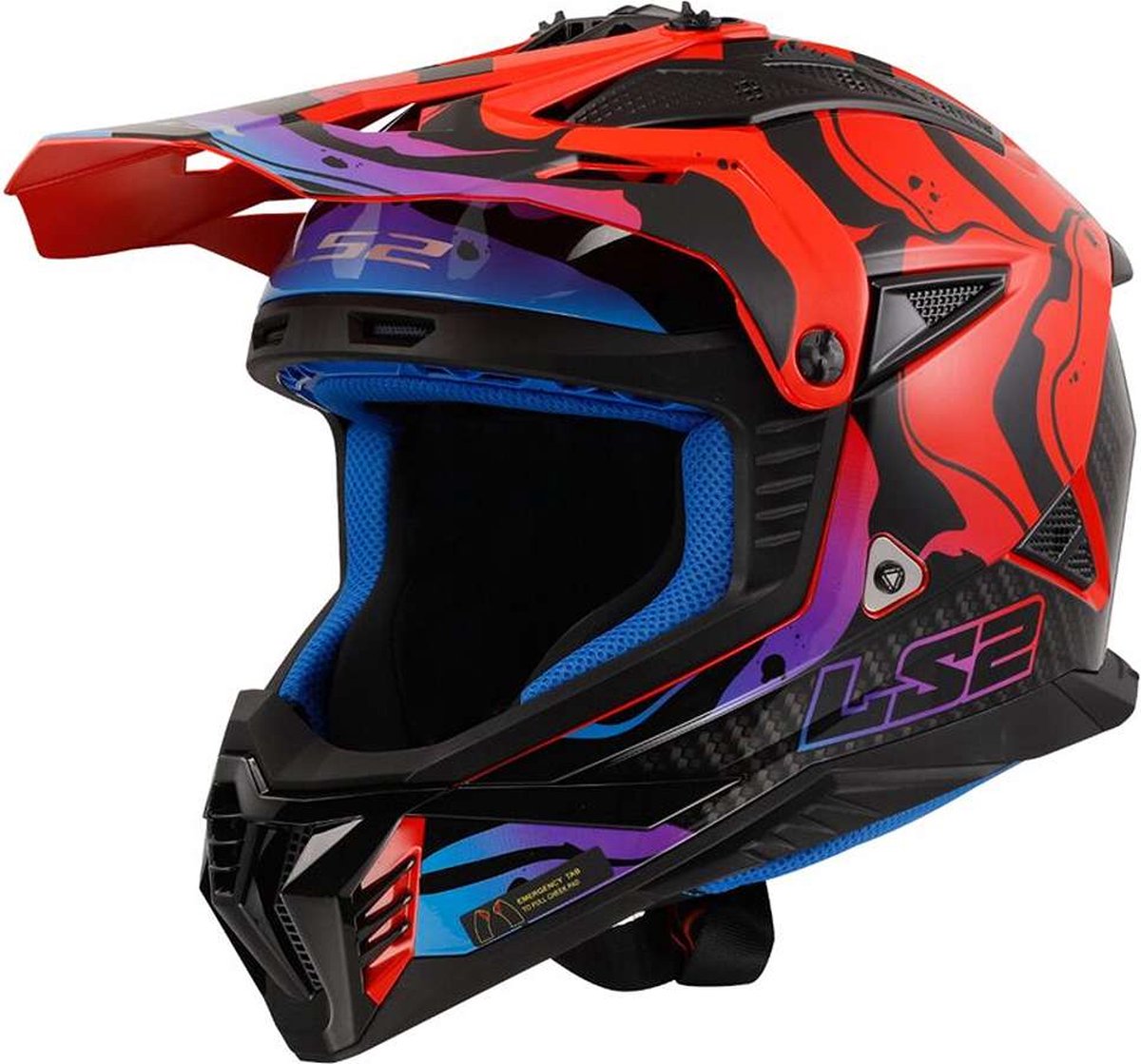 LS2 Helm Fast II Wash MX708 zwart / rood maat M