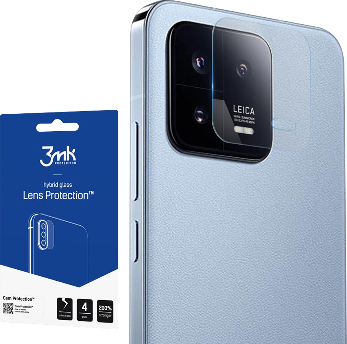 Pack 4 camerafolies geschikt voor Xiaomi 13 FlexibleGlass 3Mk transparant