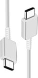 Close-up van twee witte USB-C connectoren.
