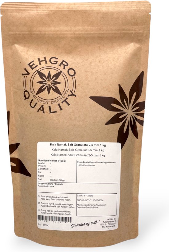 Kala Namak Zout Grof 2 - 5 mm - 1 Kg - Holyflavours