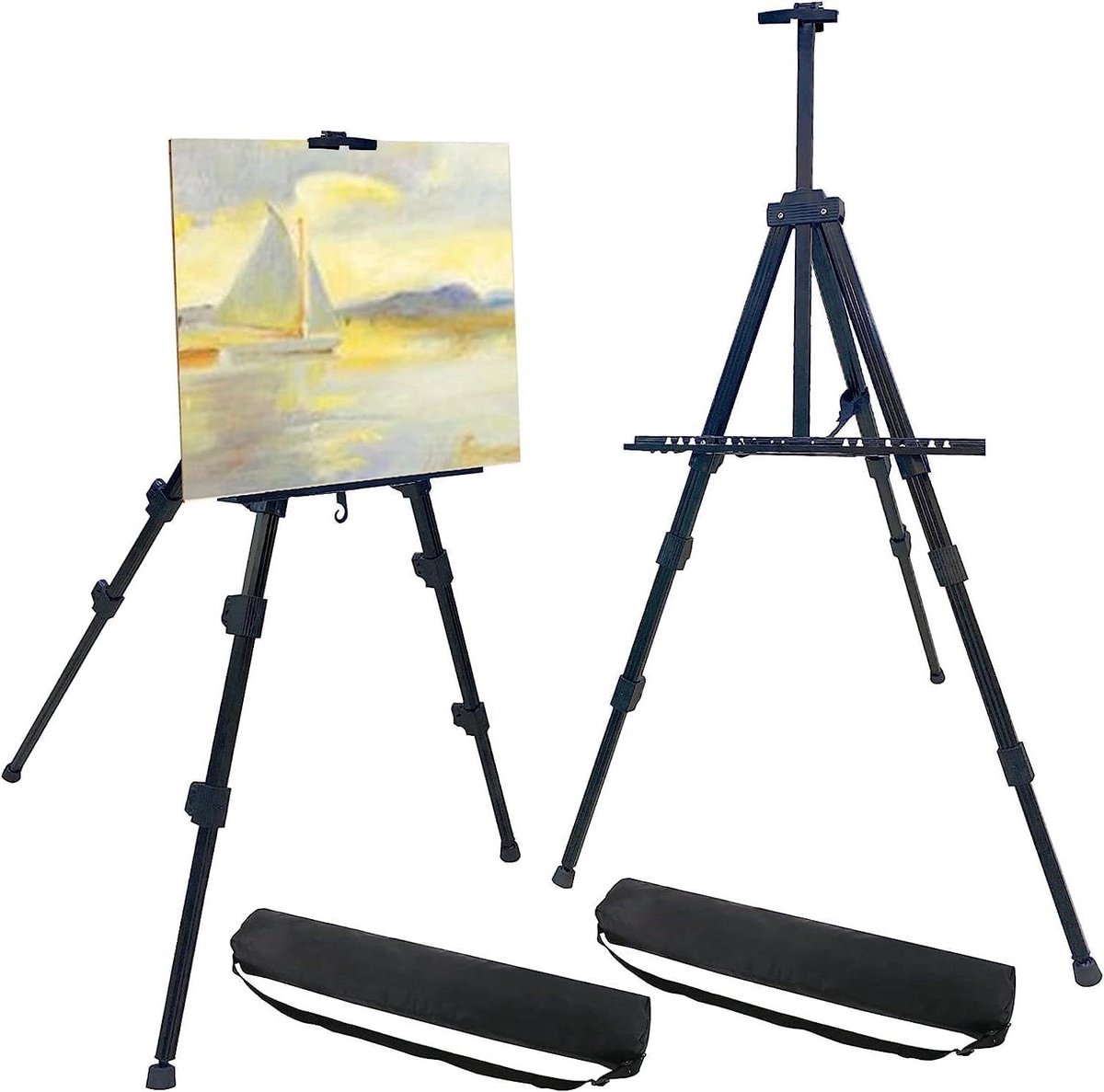 Schildersezel tafelmodel Verstelbare hoogte Aluminium metalen statief Display stand Draagbare tas Tafelblad Vloer schilderen Tekenen schildersezel tafelmodel