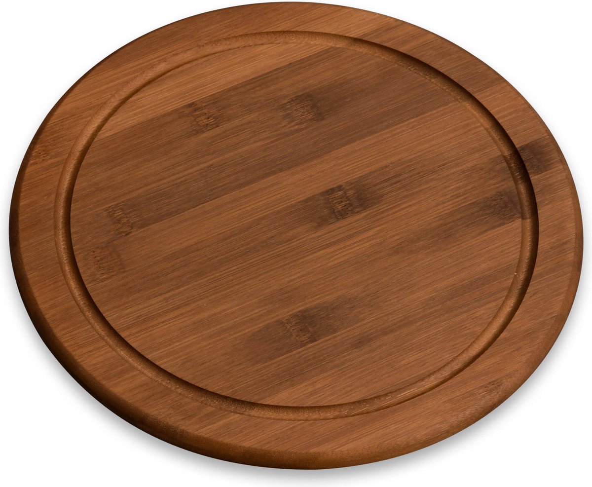 Ronde serveerplank, donker bamboe, Ø 26 cm