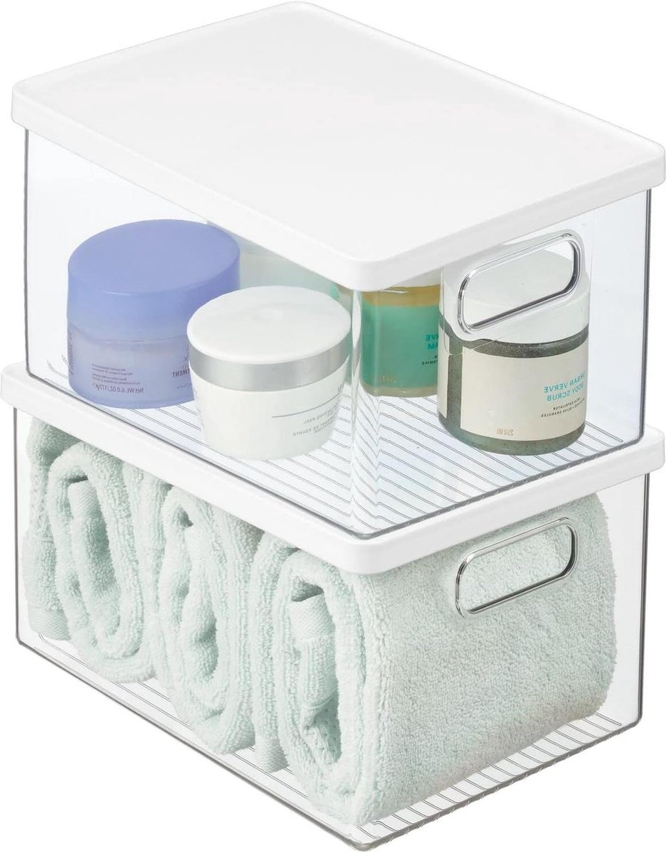Badkamer organizers plastic stapelbare dozen - opbergbox voor badkamer accessoires en make-up