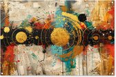 Tuinposter 120x80 cm - Tuindecoratie Kunst - Abstract - Aesthetic - Goud - Poster voor in de tuin - Buiten decoratie - Schutting tuinschilderij - Tuindoek muurdecoratie - Wanddecoratie balkondoek
