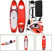 Bol.com The Living Store Opblaasbaar Paddleboard - SUP Set - 300 x 76 x 10 cm - Rood - PVC aanbieding