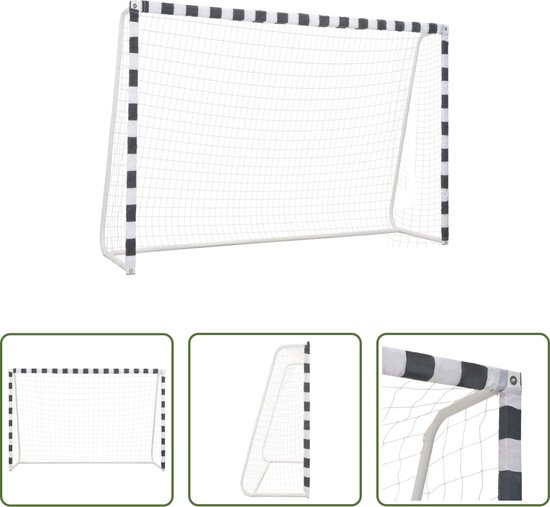 Foto: The living store voetbalgoal 300x90x200 cm stevige palen compact net