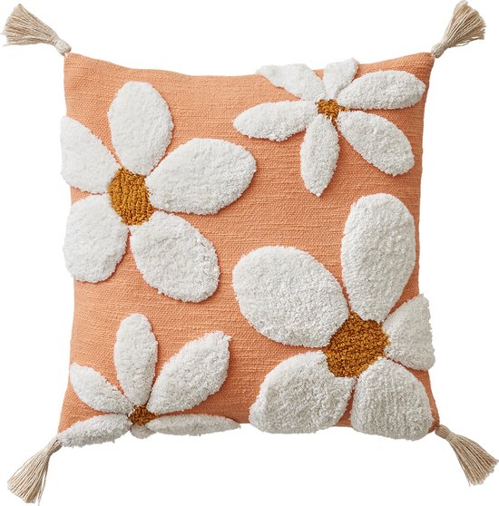 Coussin Vertbaudet Daisy à pompons