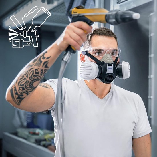 Dräger X-plore bajonet combifilter A2 P3 voor gassen en deeltjes | 3 paar | Vervangingsfilters voor volgelaatsmaskers en halfgelaatsmaskers X-plore 3300, 3500 en 5500