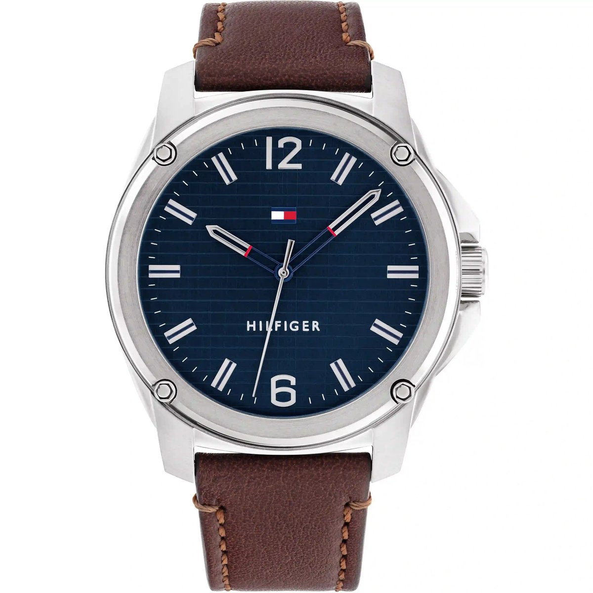 Tommy Hilfiger Jason 1710484 Horloge - Leer - Bruin - Ø 44 mm