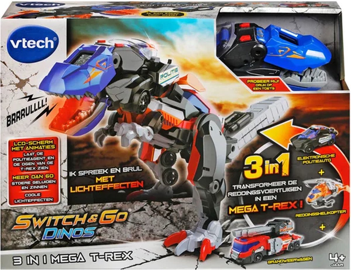 VTech Switch & Go Dino's - 3-in-1 Mega T-Rex - Kinder Speelgoed Dinosaurus - Interactief speelfiguur - Cadeau - Vanaf 4 Jaar — afbeelding 9