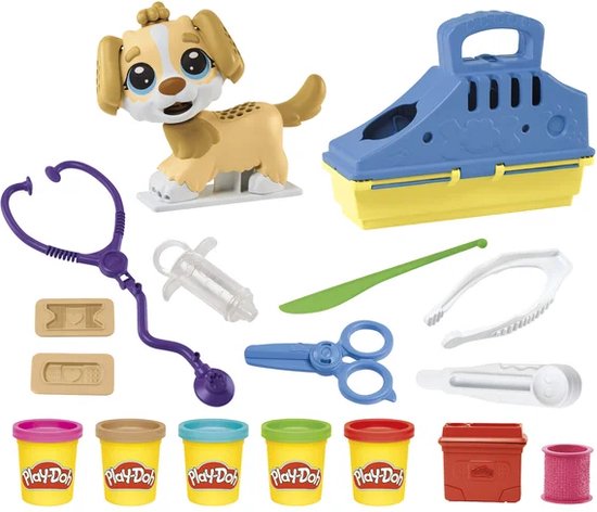 Play-Doh Dierenarts Speelset - Boetseerklei - Inclusief 5 Play-Doh potjes - Knutselen voor kinderen