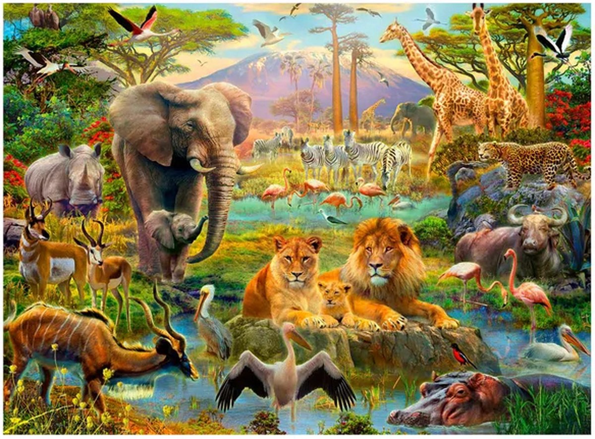 Ravensburger puzzel Dieren van de savanne - legpuzzel - 200 stukjes — cadeau in Spellen & Speelgoed - foto 4
