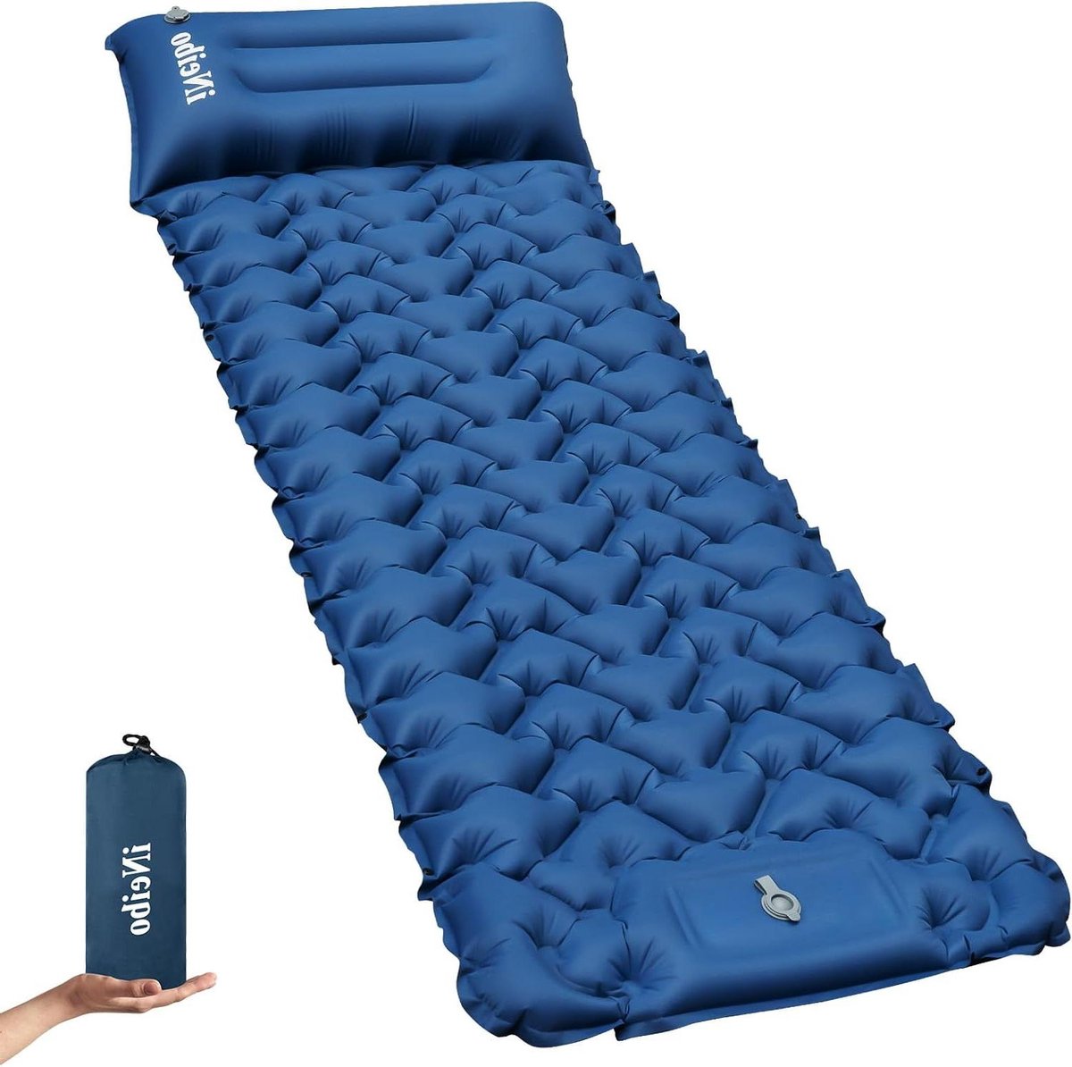 Sleeping Mat Inflatable with Built-in Foot Pump Pillow - Compact Waterproof Camping Air Mattress for Outdoor Camping Backpacking Hiking Travel by iNeibo
