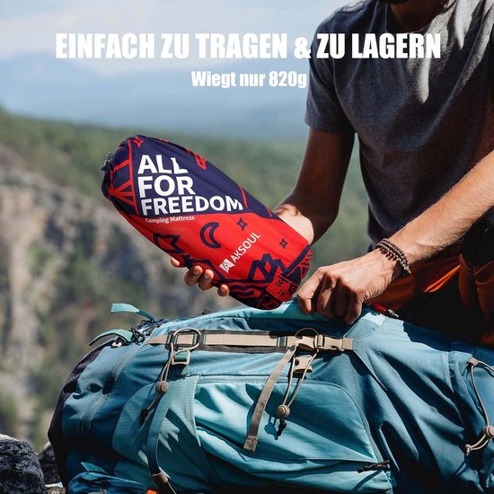 Luchtbed Isolatiemat campingluchtmatras - dikke zelfopblaasbare slaapmat met kussen - ultralicht groot opblaasbaar matras voor buiten - opvouwbare thermische isolatiemat voor tent trekking van Merkloos — afbeelding 3