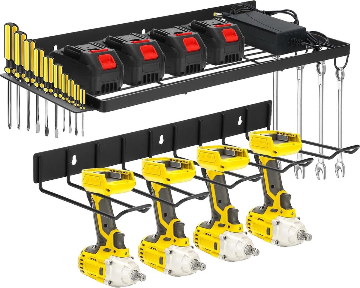 Wandhouder voor gereedschap Organizer voor accu slagboorschroevendraaier Zware elektrische boor Wandmontage gereedschapshouder Gereedschapsrek voor garage Power tool organizer