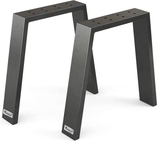 Pochon - 2x Tafelpoot MA1 - Zwart - 6x55x42 - Meubelpoot - Staal - Tafelpoten Zwart - Meubelpoten Zwart