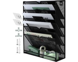Opknoping Muur Bestand Houder - 6 Tier A4 Mesh in Tray - Tijdschrift Document Houder met Mail Organizer - Tijdschrift Opslag Rack - Desktop File Organizer met Brief Trays