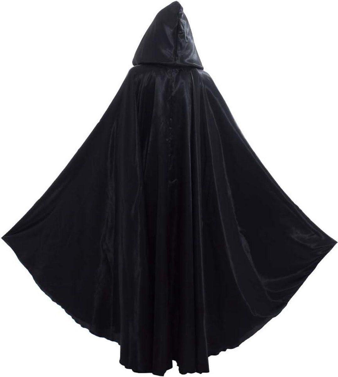 BIISDOST Cape met capuchon voor dames, wolmix, poncho, winter, knielengte, cape, carnaval, kostuum, oversized, zwart, outfits, gothic, capuchonsjaal, lange bufferjas, funky tweed mantel, esthetische