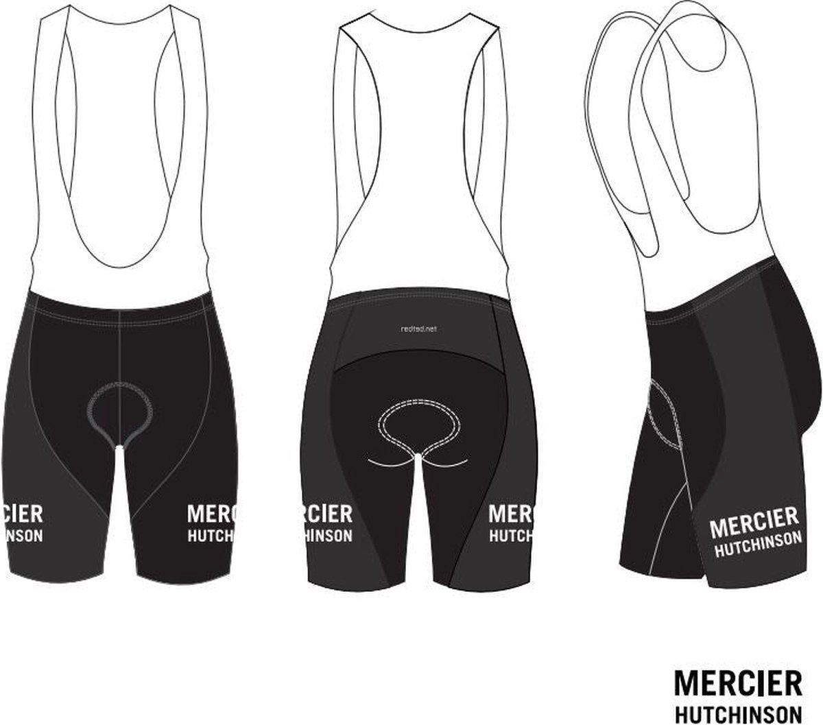 Retro Wielerbroek Mercier Hutchinson - REDTED - ZWART - 3XL
