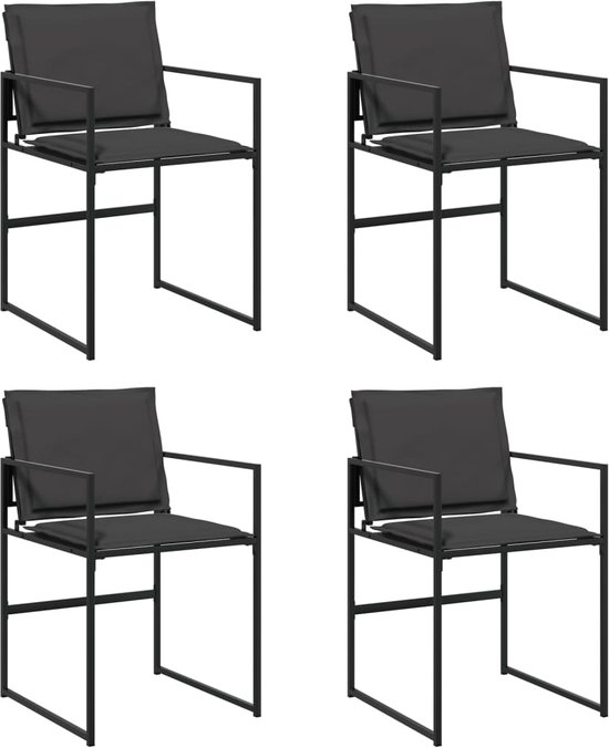 vidaXL - Staal - 5-delige Tuinset textileen en staal zwart - TLS320068
