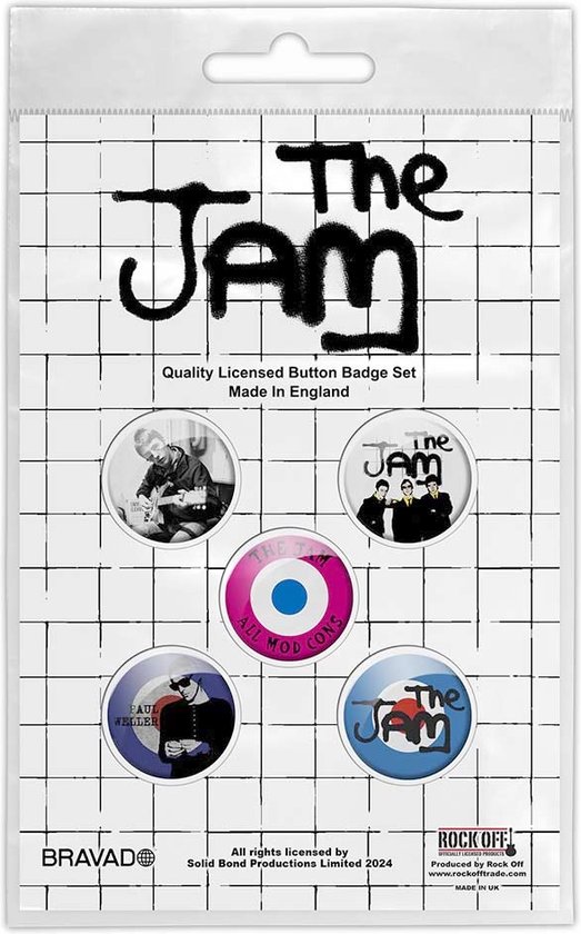 The Jam - Badge/bouton All Mod Cons - Set de 5 - Multicolore