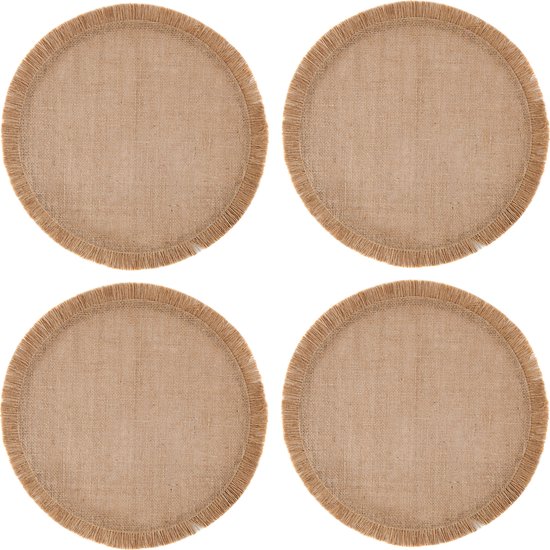 Mikasa Lot de 4 sets de table ronds en Set de jute Naturel 38 cm