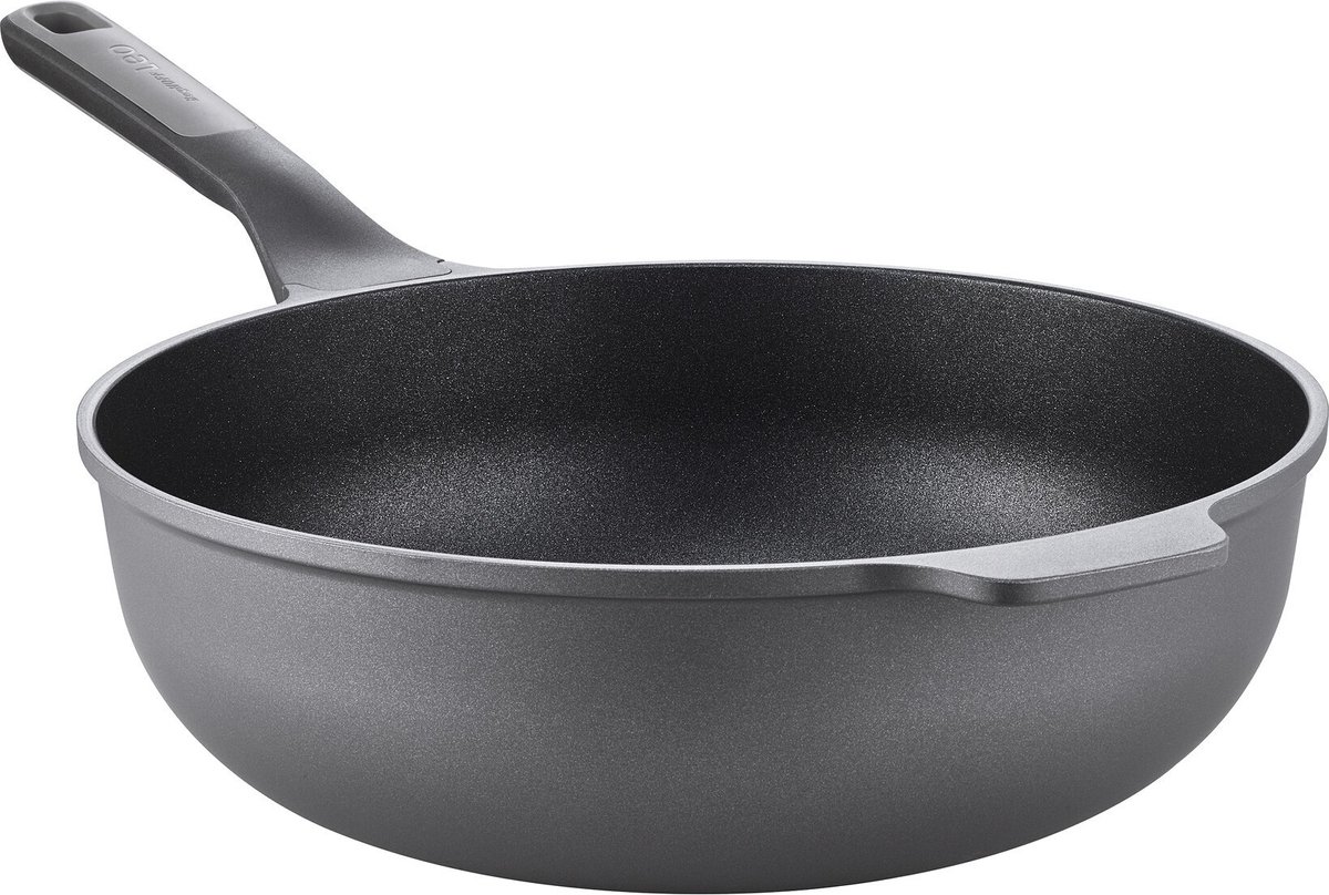 LEO Wok antikleef Stone+ - Ø 30cm - Grijs - PFAS-vrij