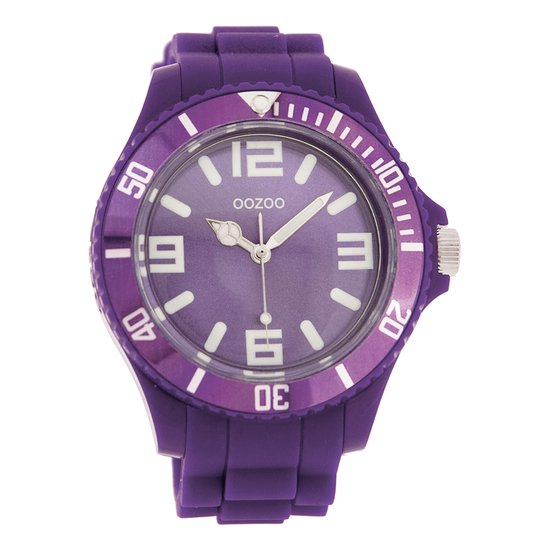OOZOO Timepieces - Paarse horloge met paarse rubber band - C4286