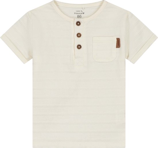 Prénatal peuter T-shirt - Jongens - Dark Off-White - Maat 80