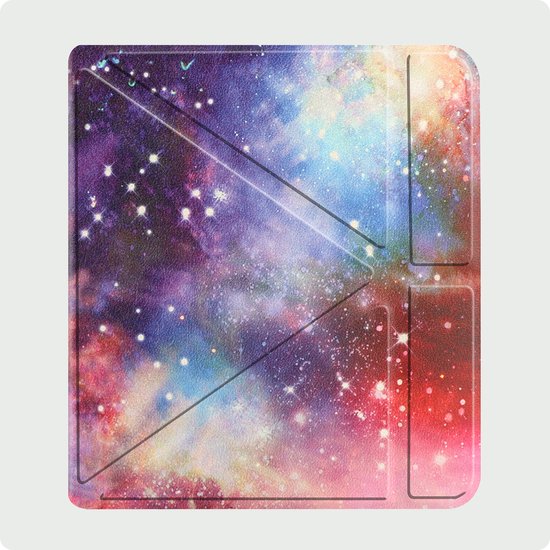 Hoes Geschikt voor Kobo Libra Colour Hoesje Bookcase Cover Hoes Trifold - Hoesje Geschikt voor Kobo Libra Colour Hoes Cover Case - Galaxy van iMoshion — afbeelding 5