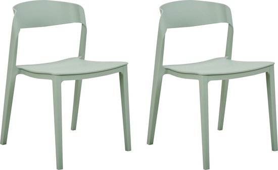 SOMERS - Chaises de salle à manger lot de 2 - Vert menthe - Plastique