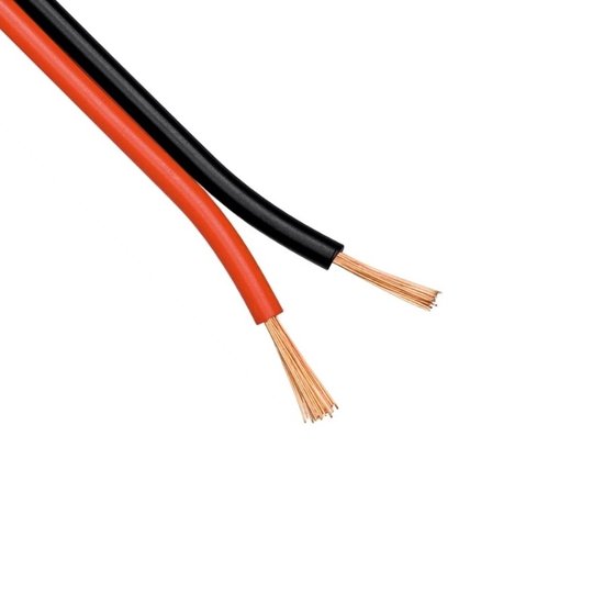 Câble haut-parleur Transmedia (CCA) - 2x 0, 75mm² / rouge / noir - 25 mètres