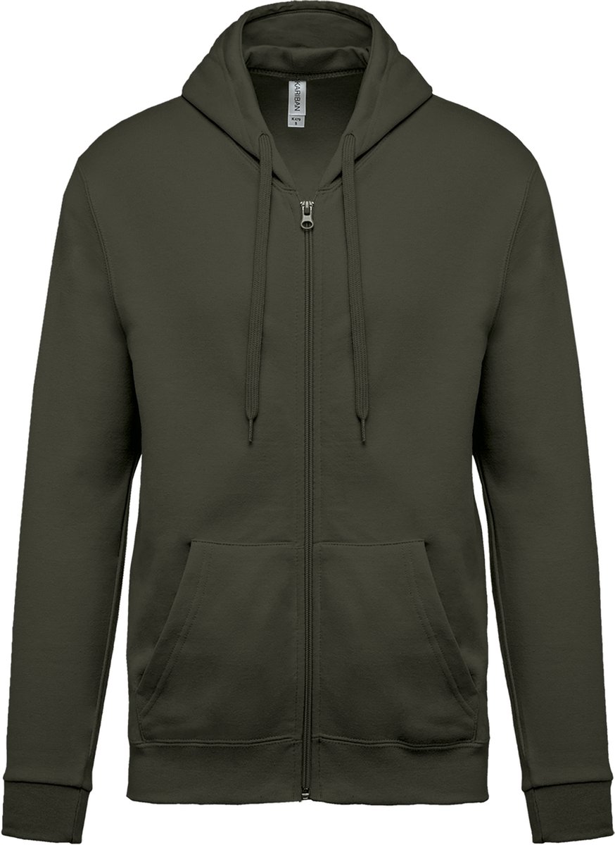 Kariban Sweater met rits en capuchon K479 - Dark Khaki - L