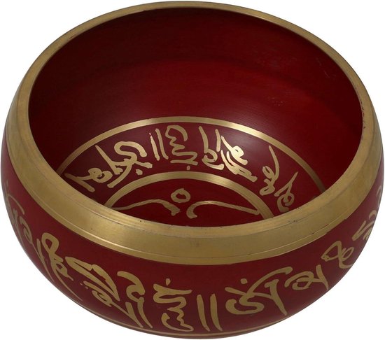Prachtige rode Tibetaanse zingende kom 5 Inch - ideaal voor meditaties en geluidsgenezing singing bowl set van Prachtig — afbeelding 5