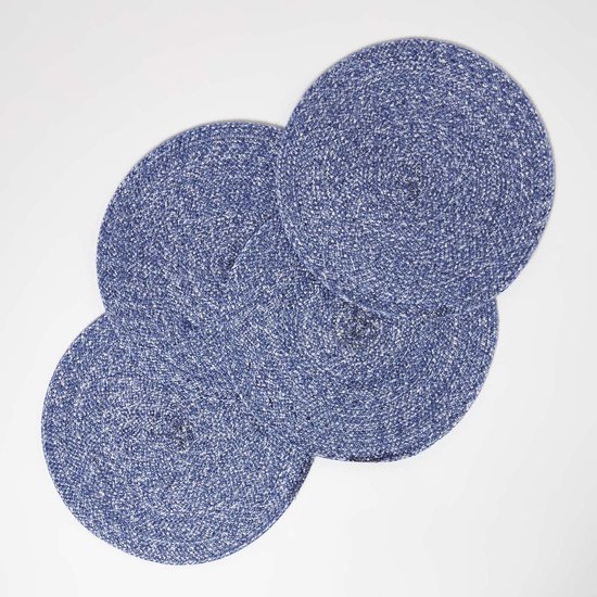 Homescapes groene placemats in een set van 4, 40 cm - 4x ronde