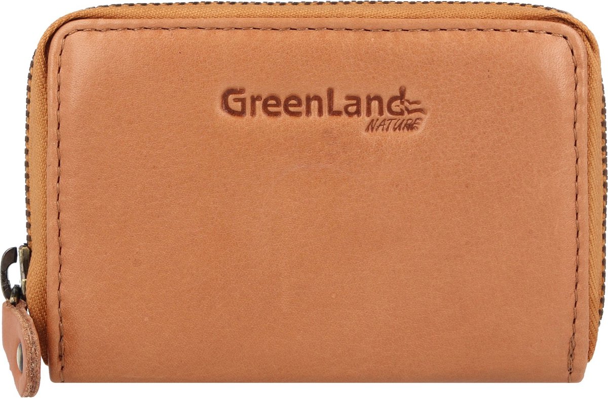 Greenland Nature Creditcard etui RFID Leer 10,5 cm - 8 Sleuven - mandarine