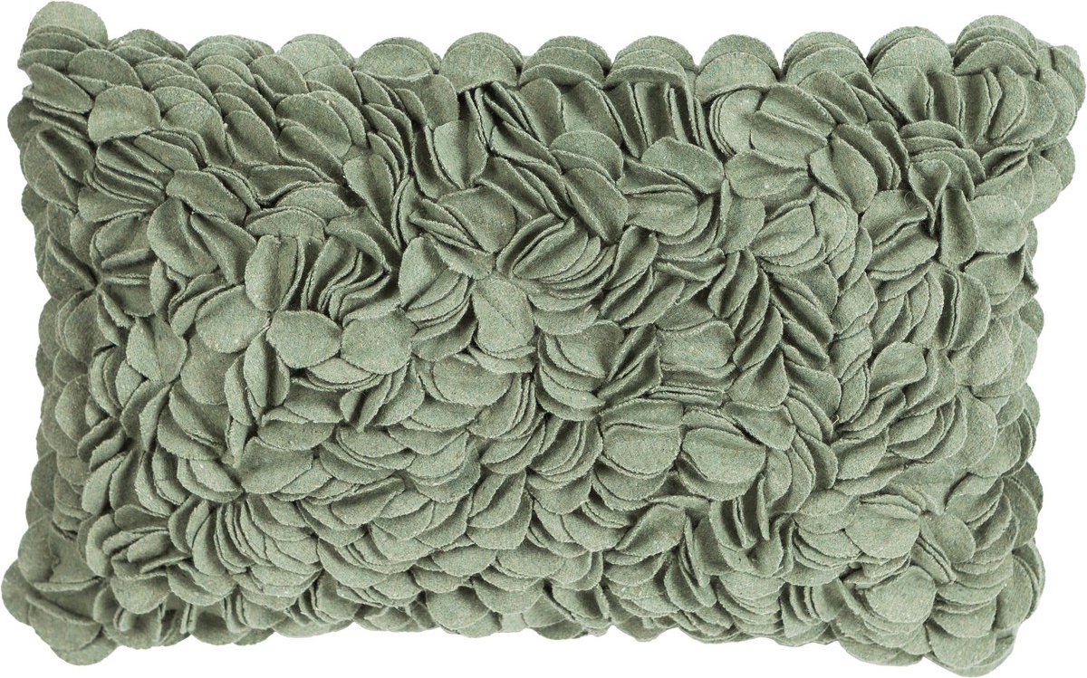 Linen & More Bed Of Roses Groen Kussen -30 X 50